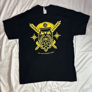 Shipyard Brewing Nautical Black Tee with Yellow Graphic